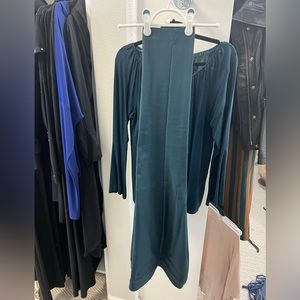 Ecru green/teal cigarette pant with matching top